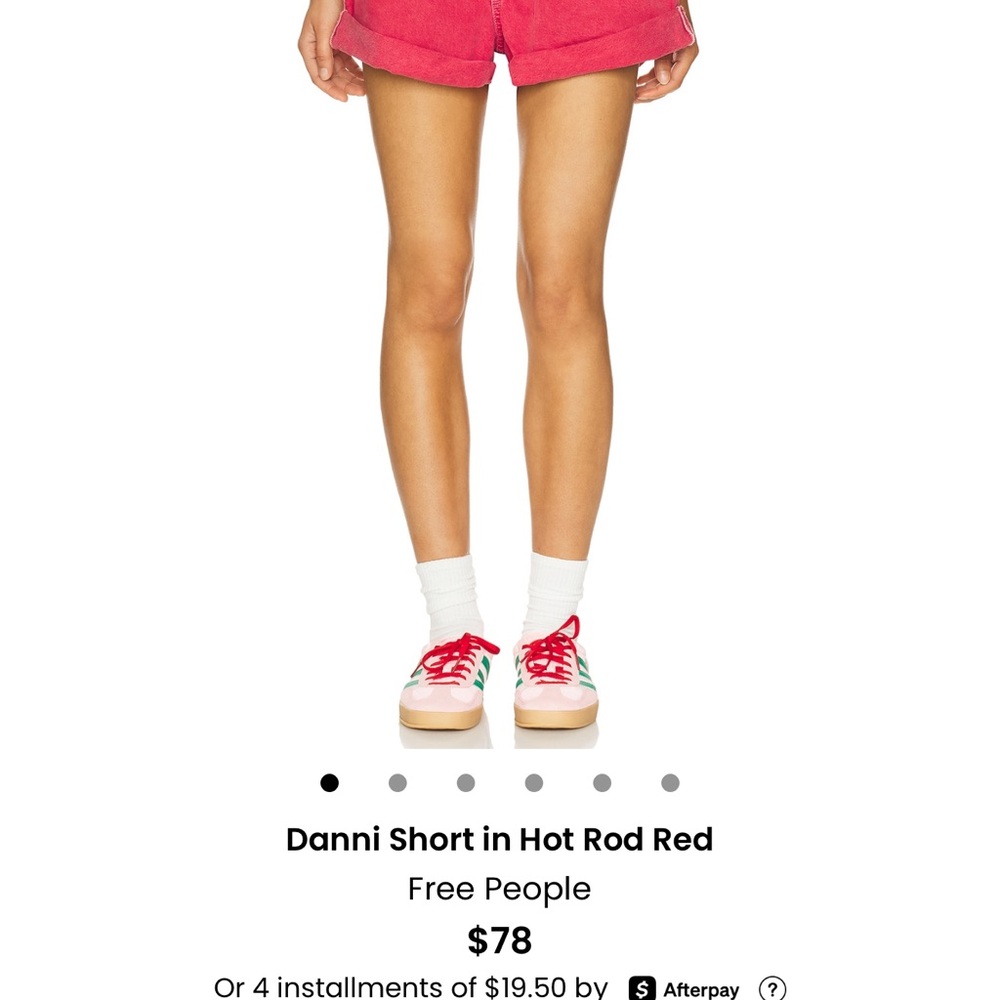 We The Free High Waist Danni Red Shorts - Picture 6 of 6